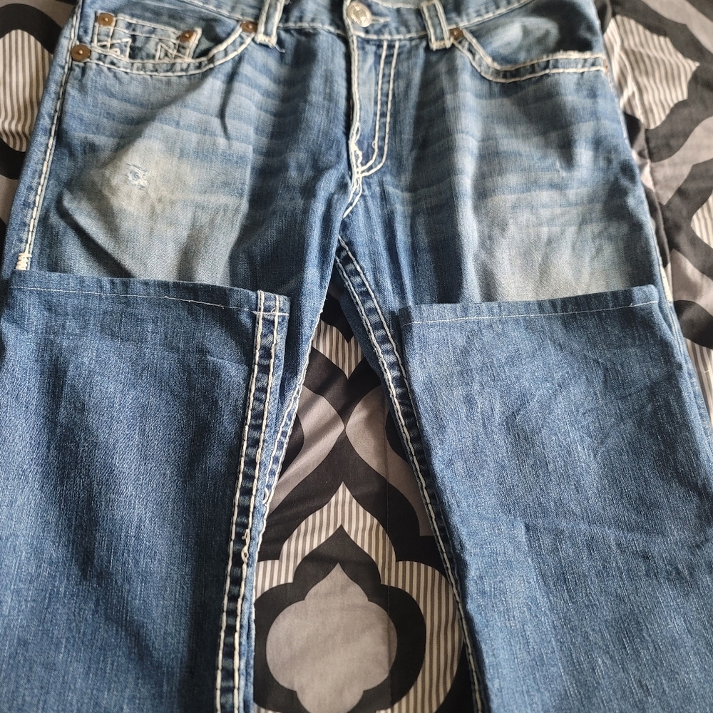 True Religion Jeans Blue Straight-Leg No Flap